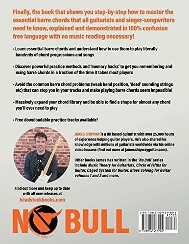 Book : No Bull Barre Chords For Guitar Learn And Master The