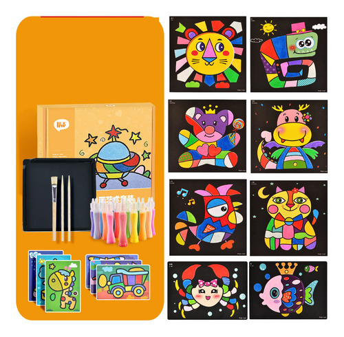 Coloring Sand Painting Paper Drawing Set Children Diy Art
