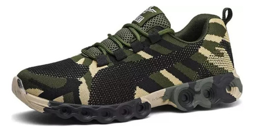 Zapatillas Deportivas De Malla Para Hombre Camuflaje.