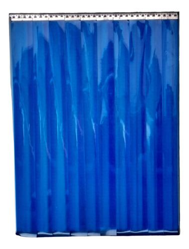 Cortina Pvc Tiras Azul Industrial 0.80lx2,10a Frete Incluso