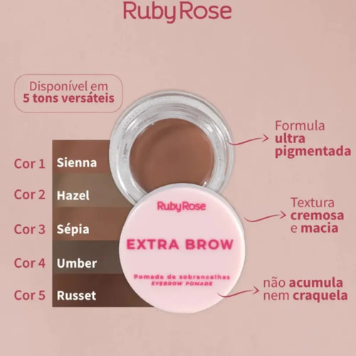 Pomada De Sobrancelhas Extra Brow Sepia - Rubyrose