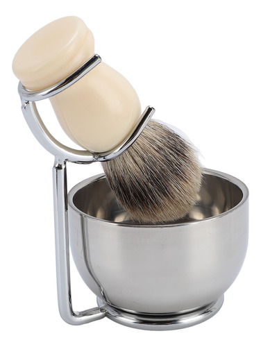 Juego De Brochas De Afeitar Con Soporte De Acero Inoxidable,
