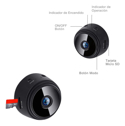 Mini Cámara Espía Wifi Inalámbrica A9 Hd Con Sensor Movimien