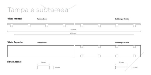 Imagem 3 de 6 de Ralo Linear Smart Tampa Inox 70x7,7cm - 261