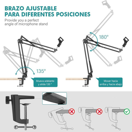 Soporte Brazo Para Grabación Estudio De Condensador