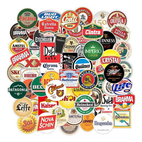 Imagem 2 de 2 de 64x Adesivos Cerveja Beer Bar