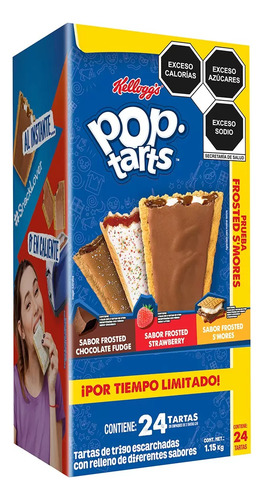 24 Pop Tarts Trigo Escarchadas Relleno Diferente Sabor D 96g