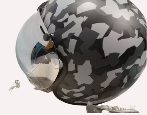 Casco Moto Hawk 721 Camuflado Kiev 1 Visor Burbuja Espejado