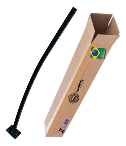 Kit 5 Suportes Haste Metal P/ Refletor Led Fachada 60cm Curv