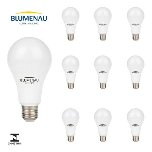 Kit 10 Lâmpada Led 9w Bulbo A60 6500K Branco Frio Blumenau