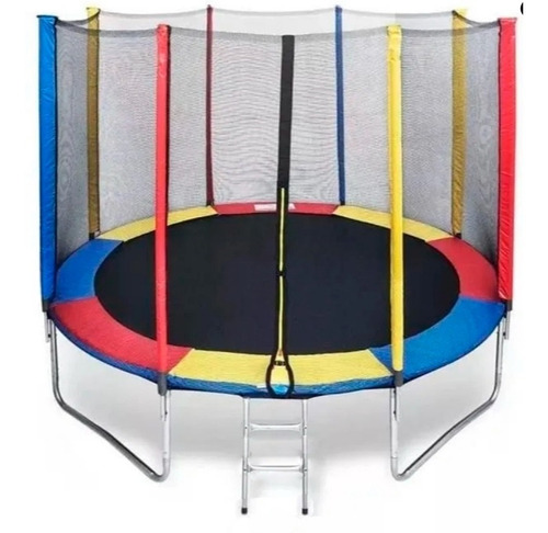 Trampolín Saltarín Multicolor Con Escalera 2,40 Mt