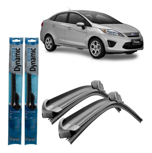 Juego Kit Escobillas Ford Fiesta Kinetic 2010 2011 2012 2013