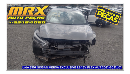 Sucata Nissan Versa Exclu 1.6 16v Flex Aut 2021 Pecas