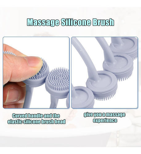 Cepillo De Baño Ducha Silicona Espalda Masaje 28x8.5x5.5cm