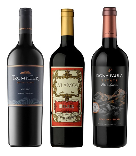 Vino Tinto Malbec Alamos Trumpeter Doña Paula Premium X3