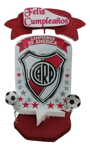 River Plate Adorno Combo Cumpleaños Cotillón Chirimbolos 