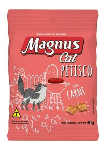 Petisco Magnus Cat Carne Gato 40g Pastelzinho Nuggets Snack