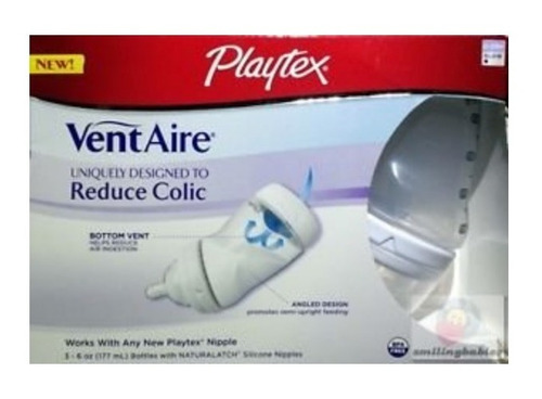 Playtex Ventaire, Pack 3 Mamaderas ,tetina Silicon 6 Oz