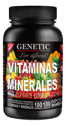 1000 Vitaminas & Minerales Salud Defensas Bienestar Genetic