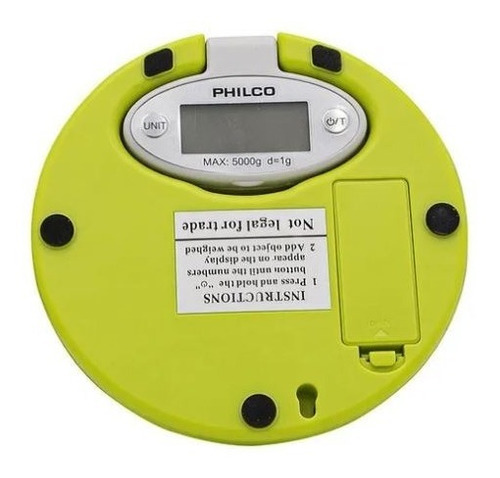 Imagen 2 de 3 de Balanza Digital De Cocina Philco Con Bowl 5kg Ks-545