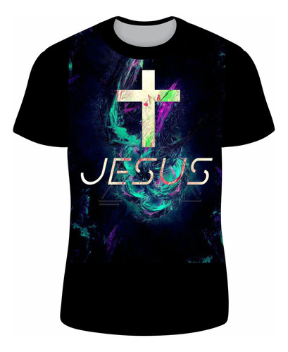 Camiseta/camisa Gospel Evangélica De Jesus/ Jesus E A Cruz