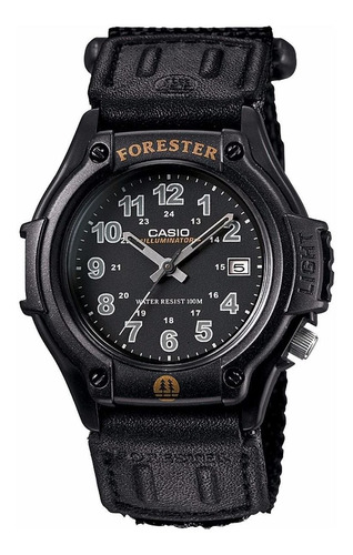 Casio Ft500 Forester Negro Con Correa De Tela Fechador