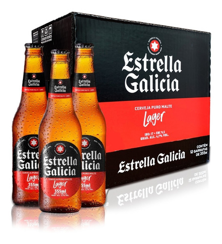 Cerveza Estrella Galicia Twist Off 355 Ml X 12 Unidades