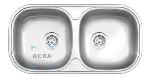 Imagen 1 de 2 de Pileta, Bacha De Cocina Doble Tramontina Sobreponer Acra
