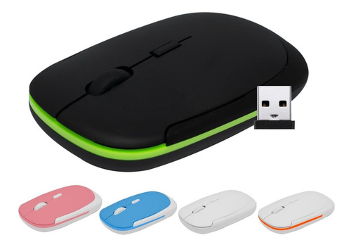 Mouse Wireless Inalambrico Usb Lapto Pc Notebook Portatil Color Negro