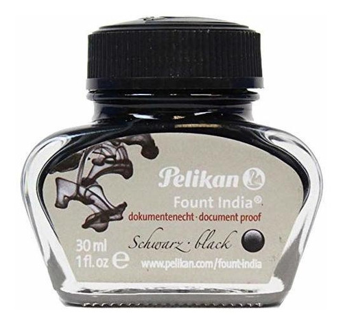 Pelikan Tinta De Dibujo, # 518 negro Fuente La India, 1 onza