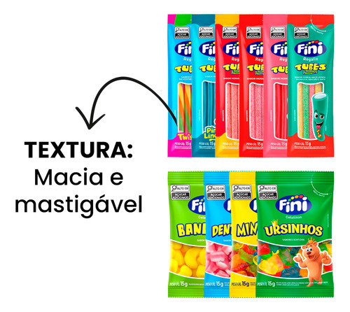 Kit Com 30 Pacotes Bala Fini Sabores Variados