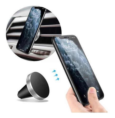 Imagen 2 de 5 de Soporte Magnético De Celular Para Auto Aire Rejilla Clicshop
