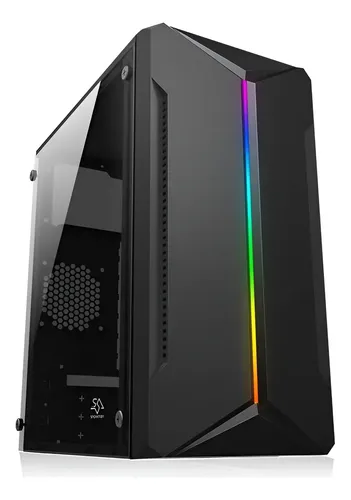 Gabinete Gamer Round5 Mantis RGB M-ATX Vidro Temperado Preto