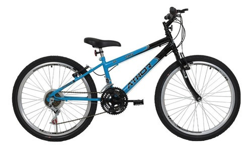 Bicicleta Aro 24 18v Mtb Legacy Athor Cor Azul/Preto Tamanho do quadro 24