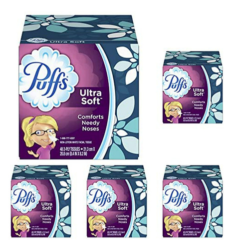 Puffs Pañuelos Faciales Ultra Suaves Sin Loción, 1 Cubo, 48 