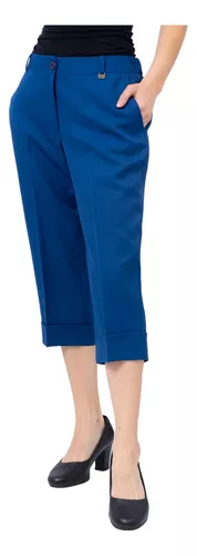 Pantalon Capri Pescador De Vestir Semi Elastizado Mujer