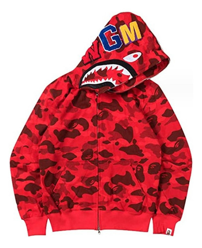 Sudadera Con Capucha Estampada De Algodón Shark Ape Bapebape