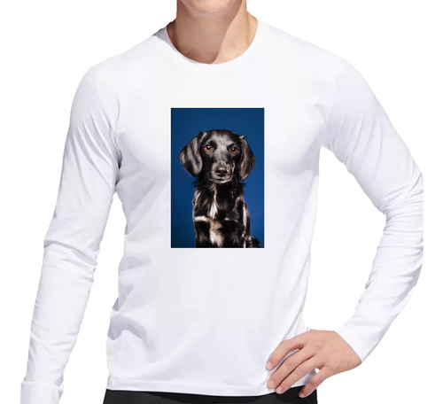 Remera Hombre Ml Perros Perrito Negro Perfil Frente