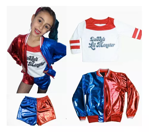 Fantasia Conjunto Roupa Arlequina Com Jaqueta Infantil