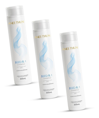 Kit 3 Aneethun Hidra Shampoo Hialurônico - 300ml