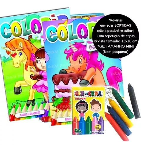 Kit Livro de Colorir + giz de cera