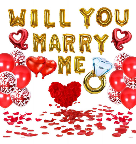 Will You Marry Me - Globo De Decoración Dorado  Idea De Dec