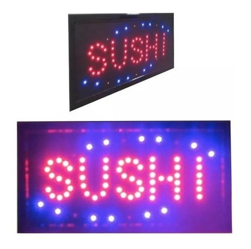 Letreros Led Luminoso Sushi 48x25cm + 20 Chips Wom 