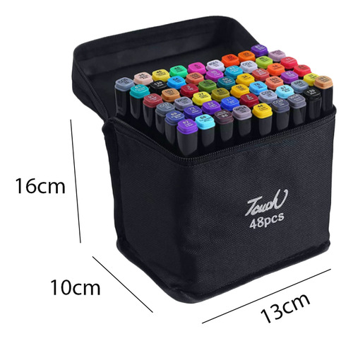 Set 48 Marcadores Resaltadores Doble Punta Touch + Estuche ®