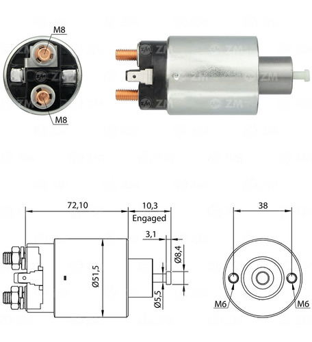 Solenoide Chevrolet S10 Peugeot 405 Diesel Zm 697