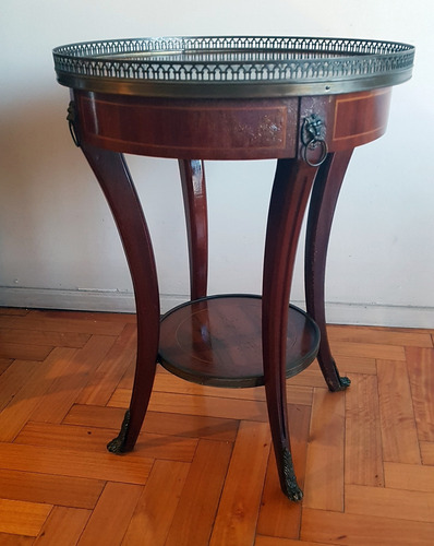Mesa De Sala Ratona Estilo Francés Con Bronceria Sin Envio Caoba (Usado)