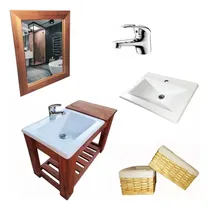 Comprar Vanitory Colgante De 70 Cm +bacha+griferia+espejo+ Canastos