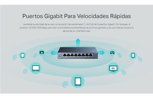 Tp-link Switch Tl-sg108 8 Puertos De 10/100/1000mbps