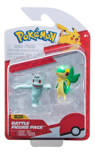 Pokemon Pack Figuras De Batalla Machop Y Snivy Premium