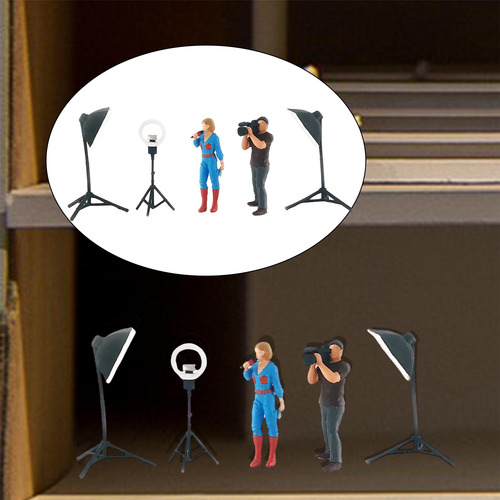 10x 1:64 Escala Mini Photo Props Luces Con Personas